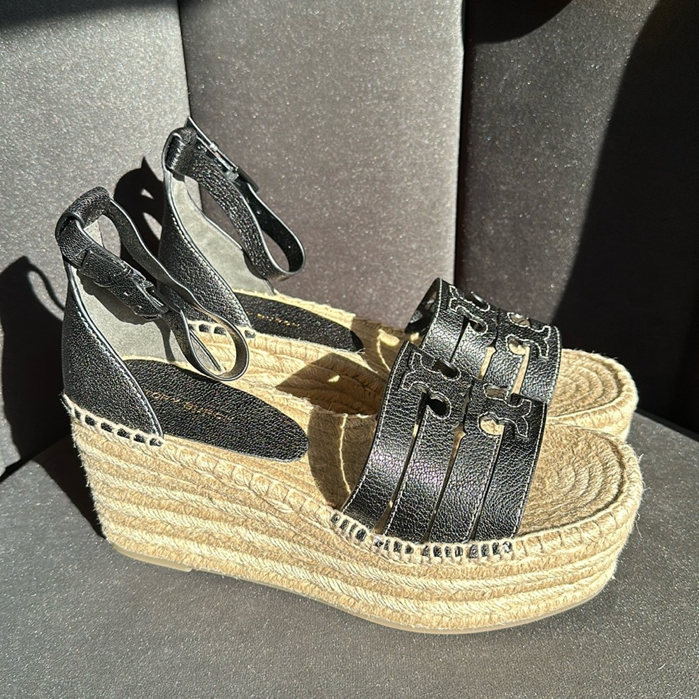 Tory Burch Women's Ines Cage Wedge Espadrille Sandals